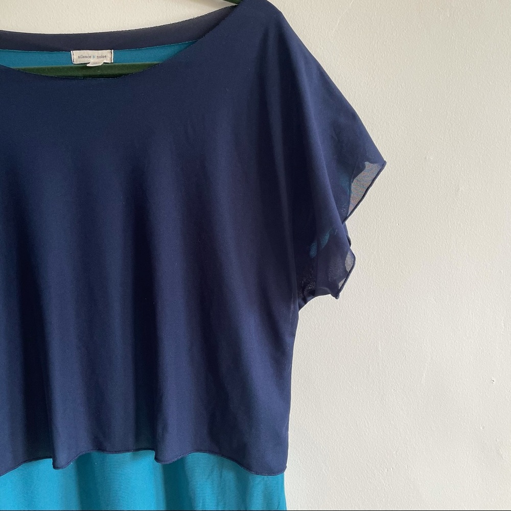 Silence + Noise Layered, Color-Block Tunic Top - image 3